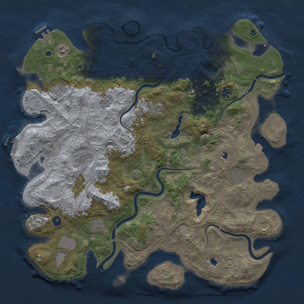 Rust Map: Procedural Map, Size: 4750, Seed: 518785, 17 Monuments