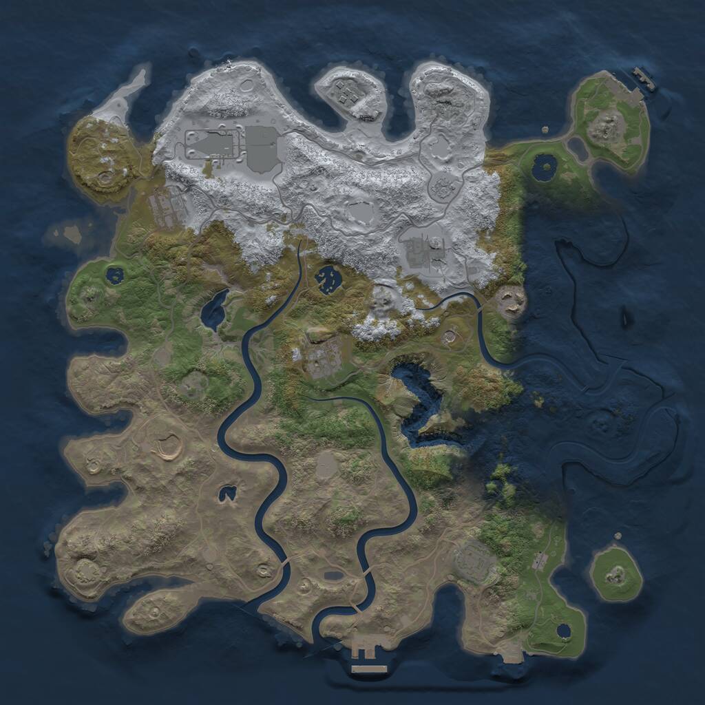 Rust Map: Procedural Map, Size: 4000, Seed: 801447, 15 Monuments