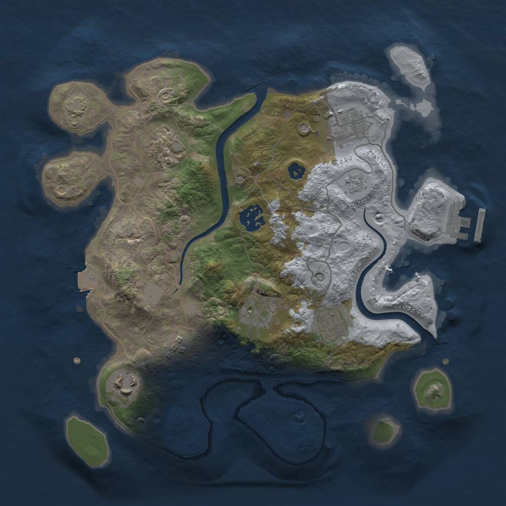 Rust Map: Procedural Map, Size: 3000, Seed: 825376, 12 Monuments