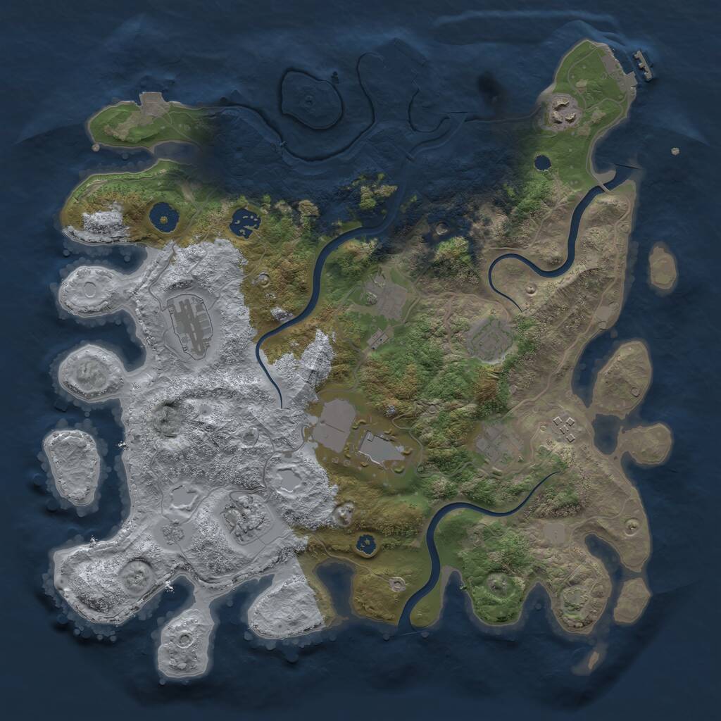 Rust Map: Procedural Map, Size: 3750, Seed: 653216, 15 Monuments
