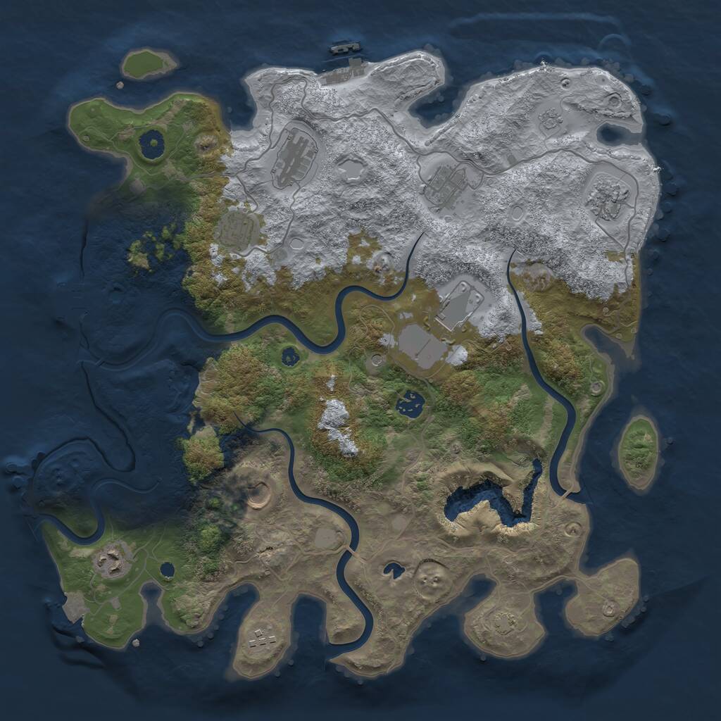 Rust Map: Procedural Map, Size: 4000, Seed: 683763, 15 Monuments