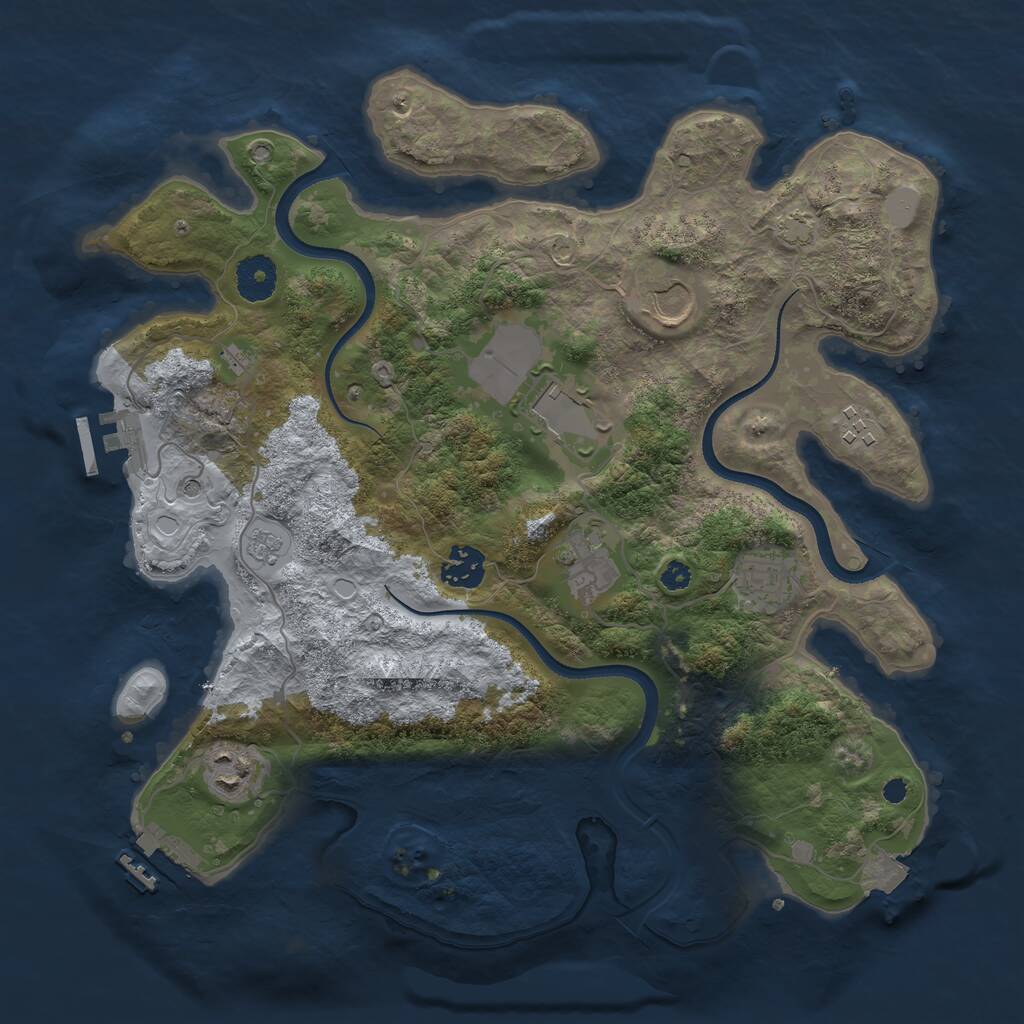 Rust Map: Procedural Map, Size: 3500, Seed: 267138, 13 Monuments