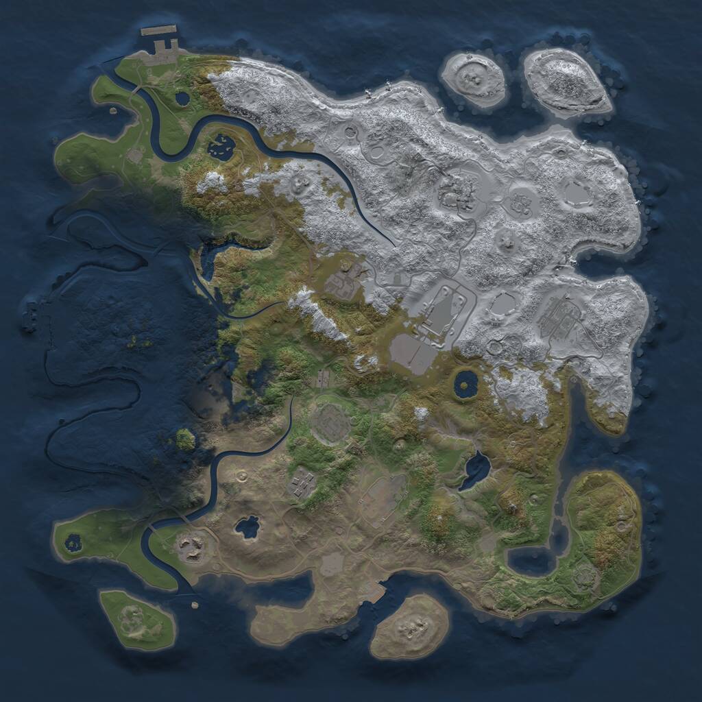 Rust Map: Procedural Map, Size: 4000, Seed: 892615, 16 Monuments