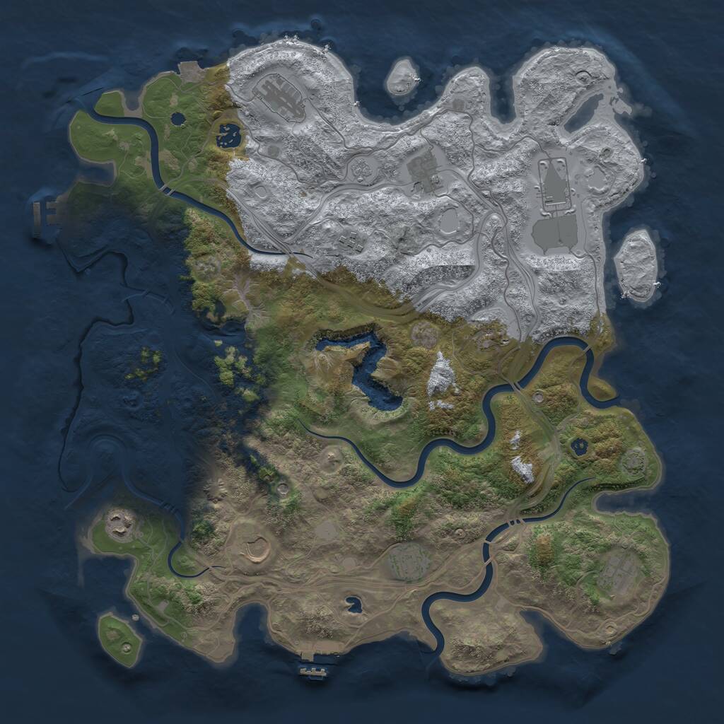 Rust Map: Procedural Map, Size: 4250, Seed: 539280, 16 Monuments