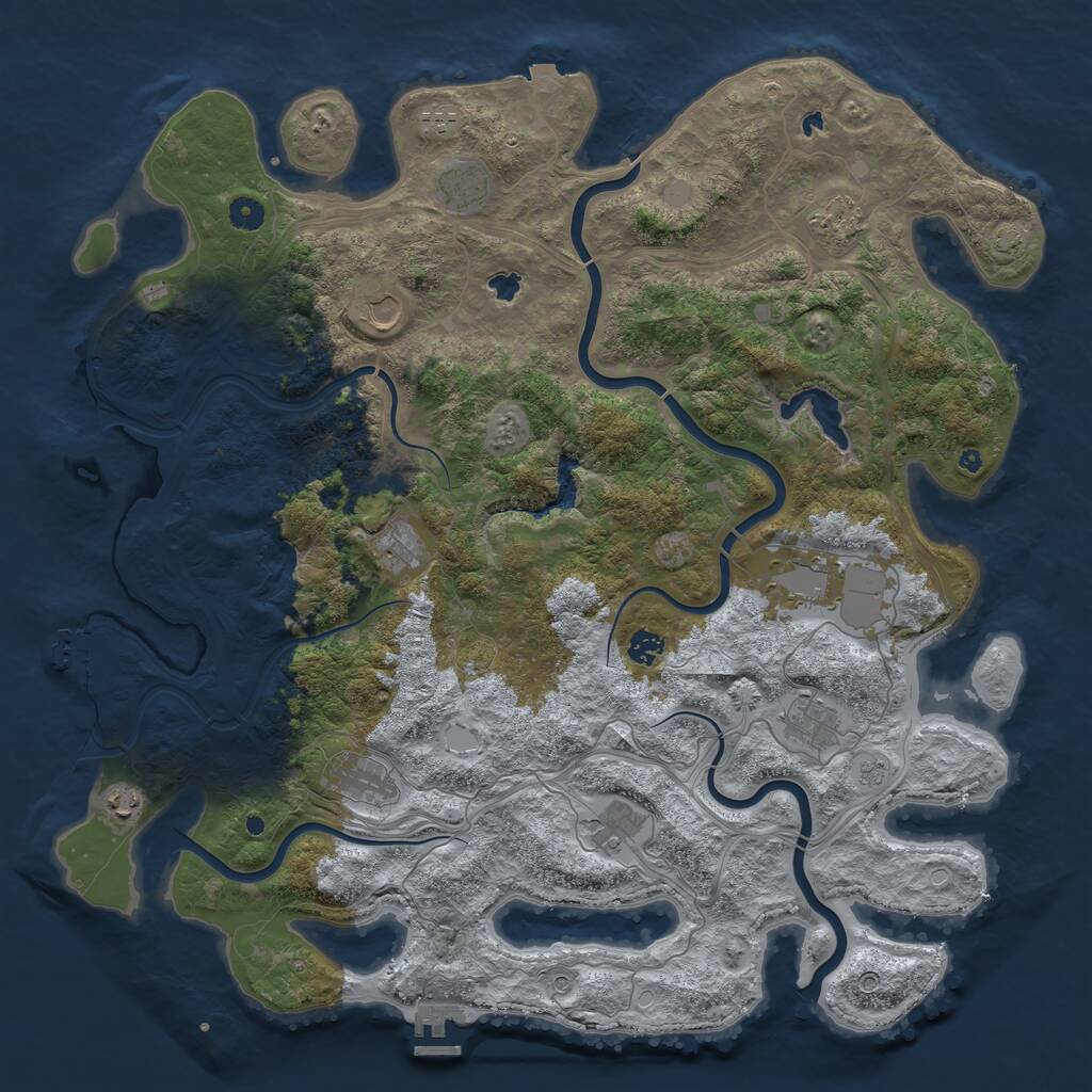 Rust Map: Procedural Map, Size: 4750, Seed: 567986, 17 Monuments