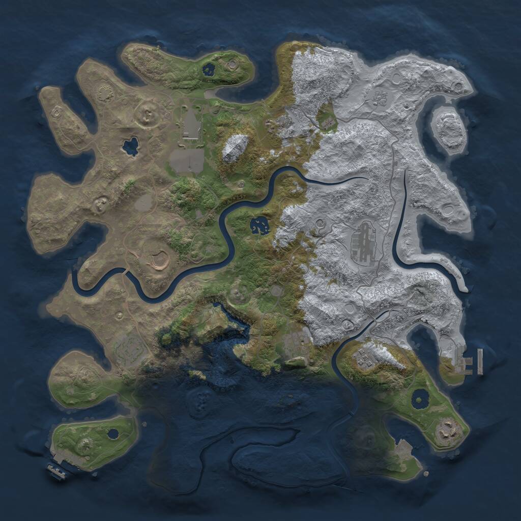 Rust Map: Procedural Map, Size: 4000, Seed: 216137, 15 Monuments
