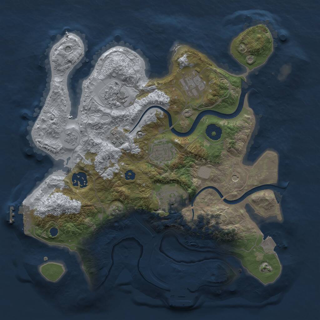 Rust Map: Procedural Map, Size: 3000, Seed: 269851, 12 Monuments
