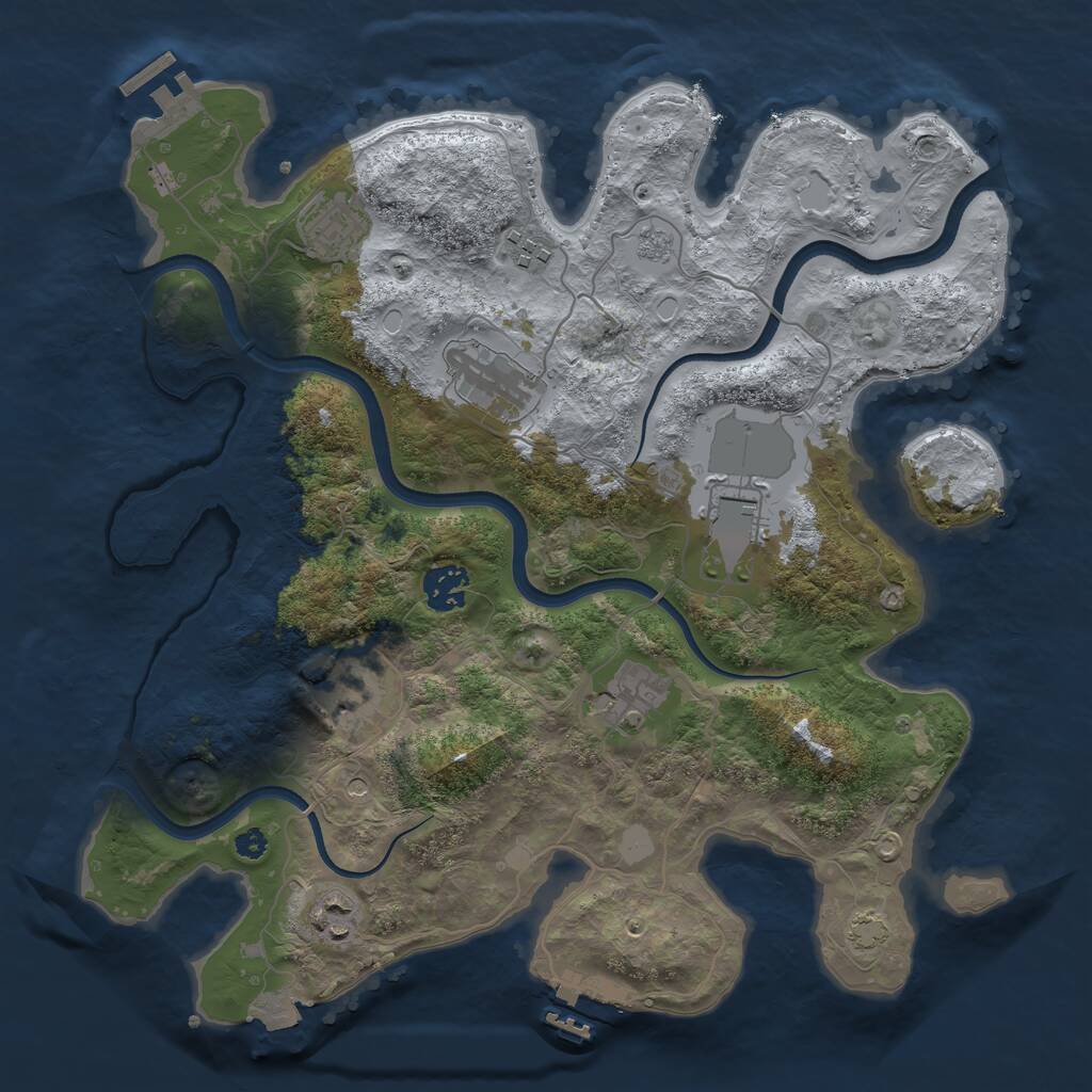 Rust Map: Procedural Map, Size: 3500, Seed: 867610, 14 Monuments