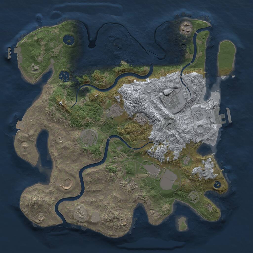 Rust Map: Procedural Map, Size: 3500, Seed: 14171, 15 Monuments