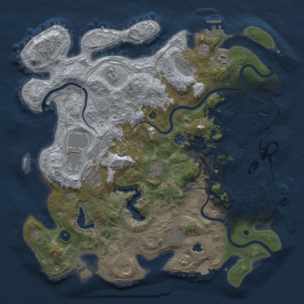 Rust Map: Procedural Map, Size: 4250, Seed: 600500, 17 Monuments