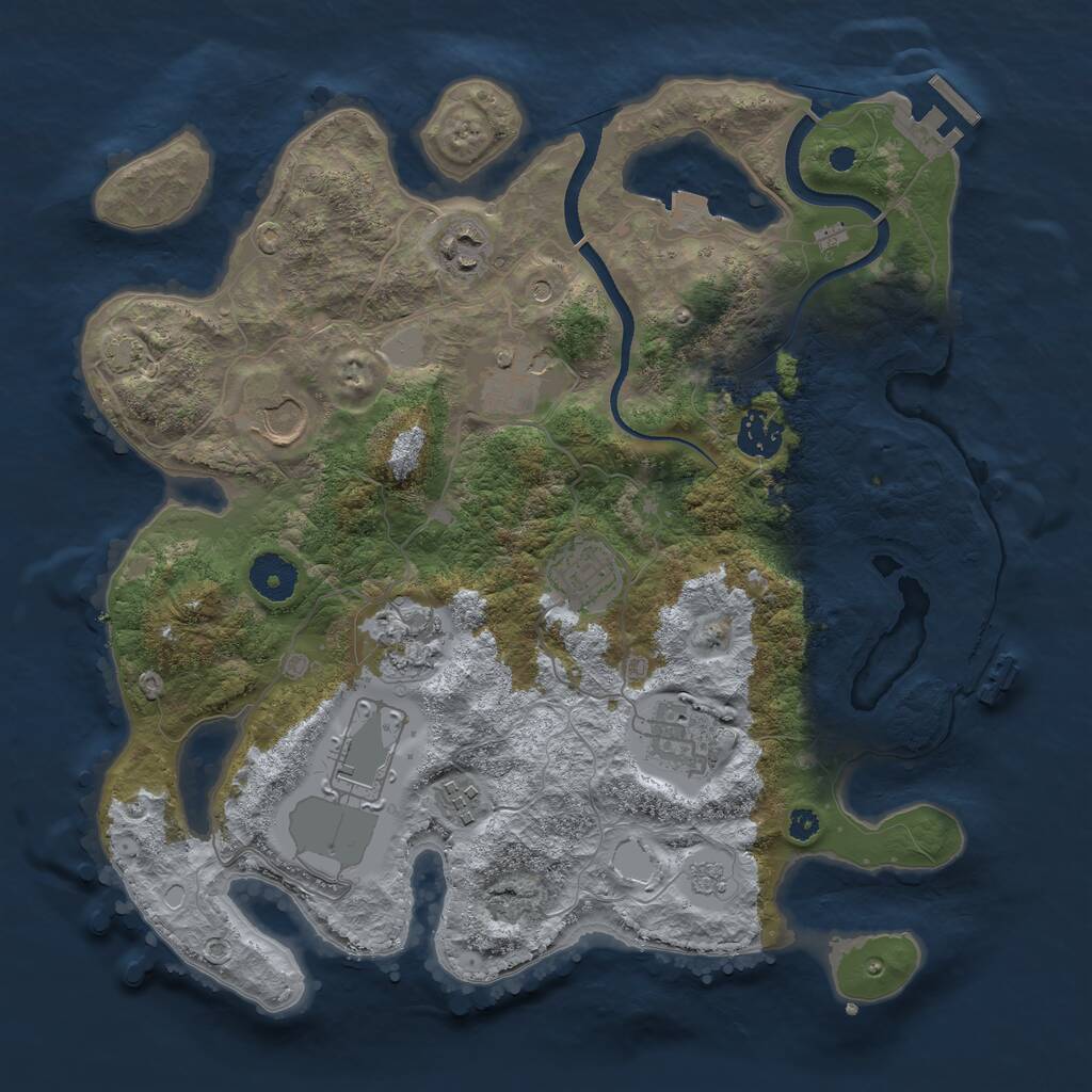 Rust Map: Procedural Map, Size: 3500, Seed: 274832, 15 Monuments