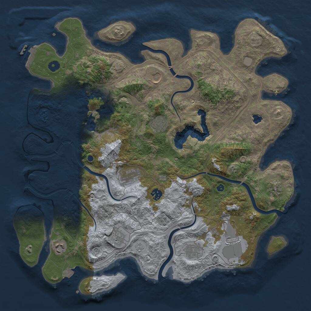 Rust Map: Procedural Map, Size: 4250, Seed: 687027, 15 Monuments