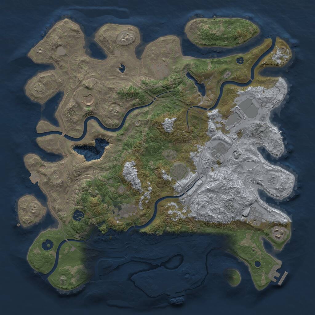 Rust Map: Procedural Map, Size: 4250, Seed: 761711, 16 Monuments