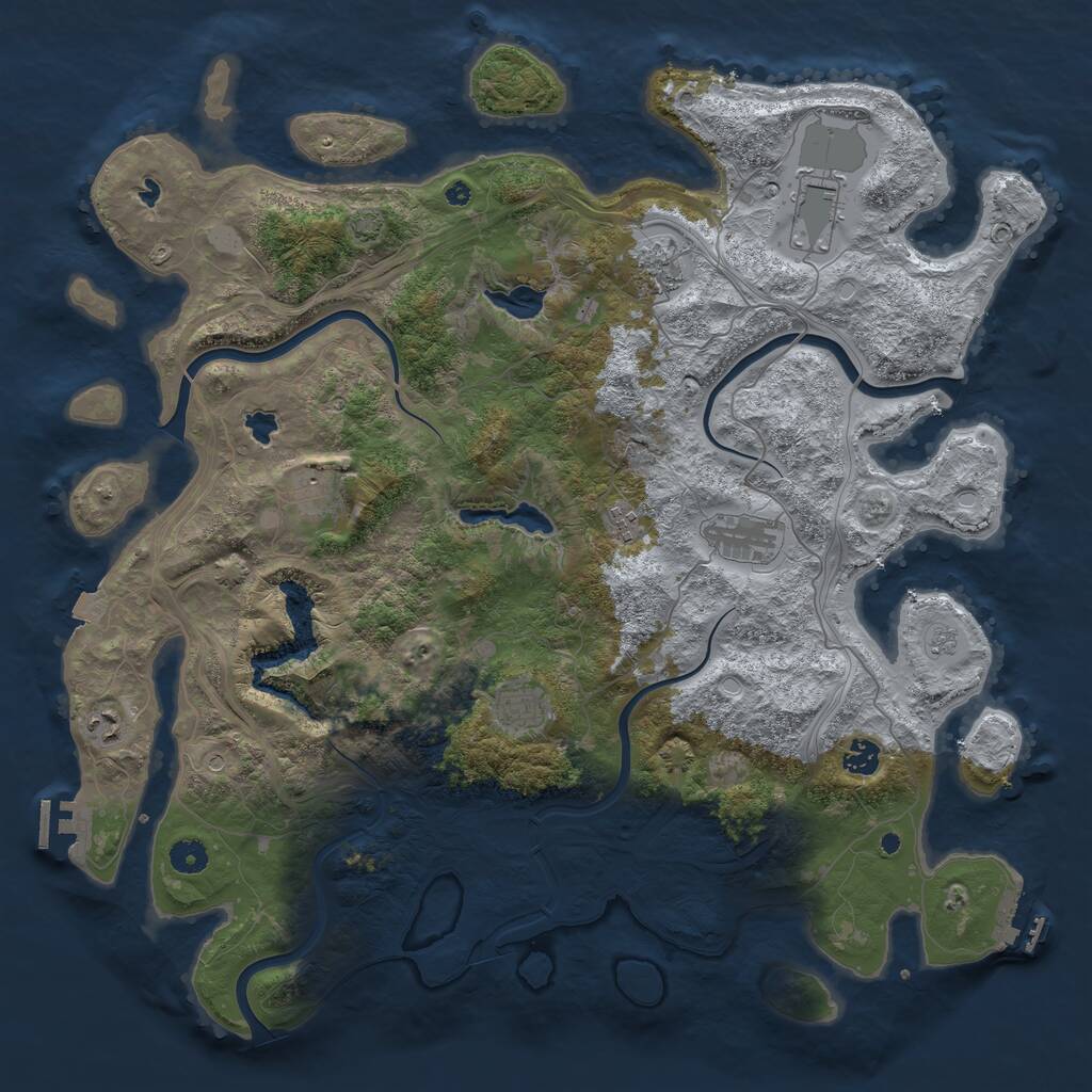 Rust Map: Procedural Map, Size: 4500, Seed: 22665599, 14 Monuments