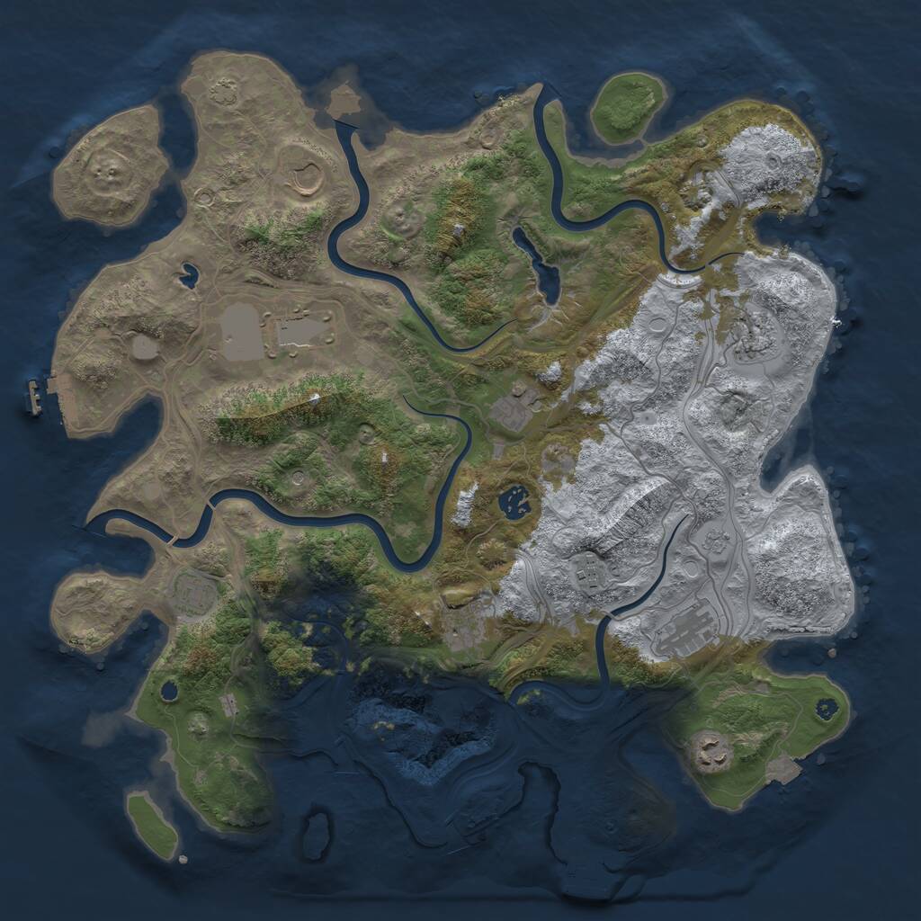 Rust Map: Procedural Map, Size: 4250, Seed: 327780, 16 Monuments