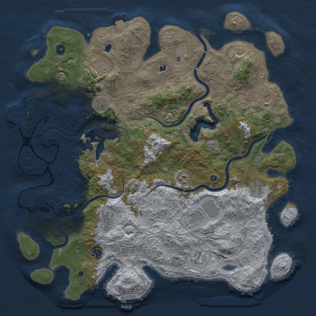 Rust Map: Procedural Map, Size: 4750, Seed: 784268, 17 Monuments