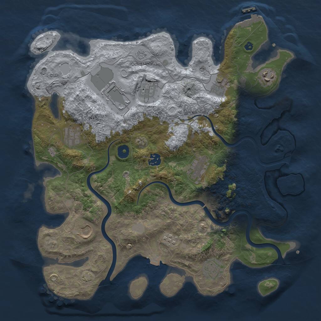 Rust Map: Procedural Map, Size: 3750, Seed: 321428, 15 Monuments