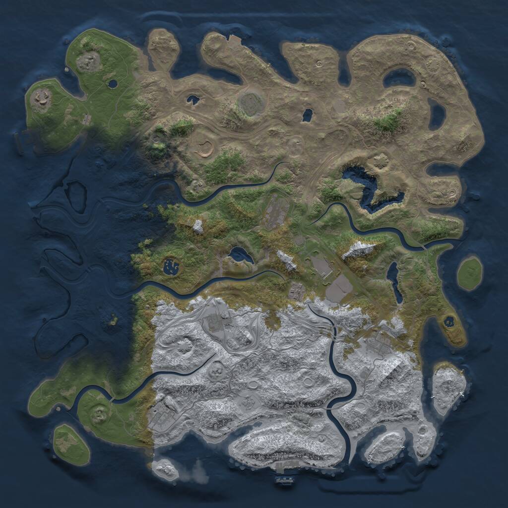 Rust Map: Procedural Map, Size: 4750, Seed: 450293, 16 Monuments