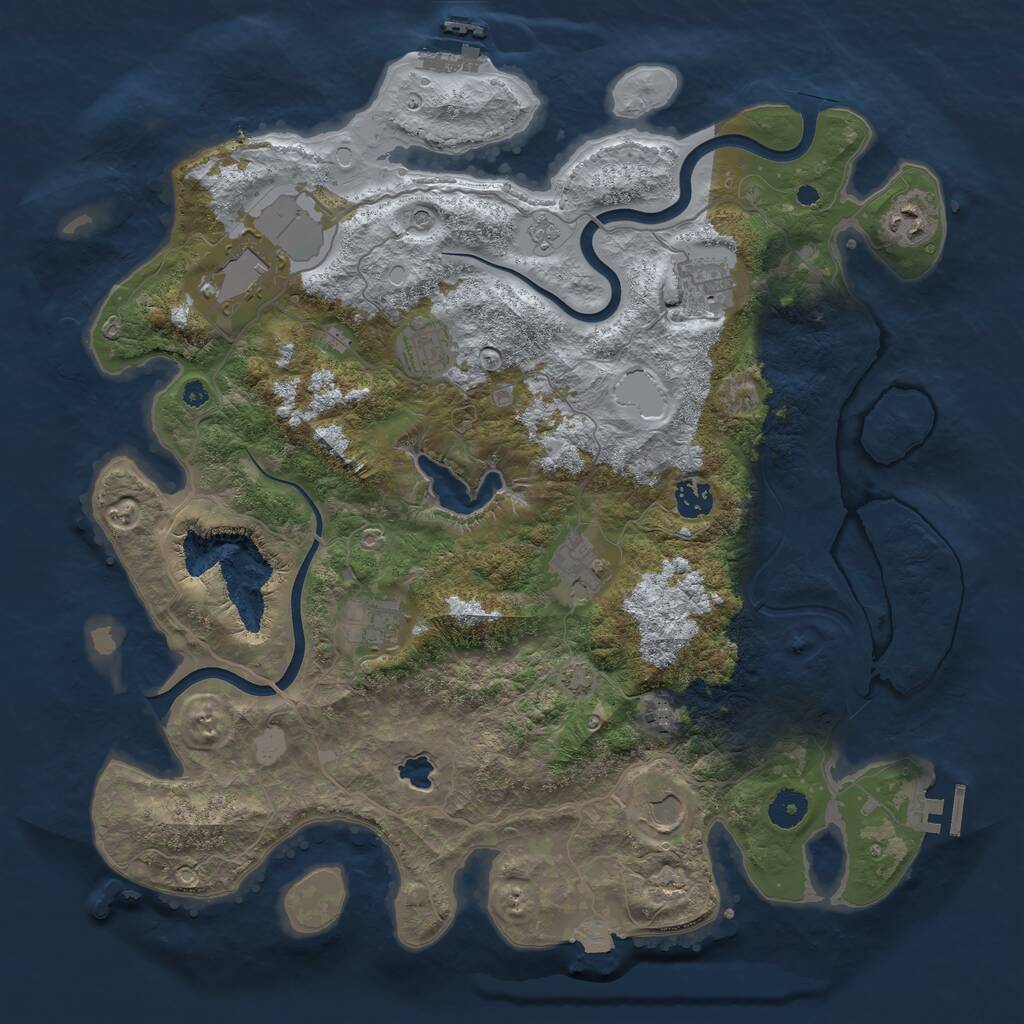 Rust Map: Procedural Map, Size: 4000, Seed: 519157628, 15 Monuments
