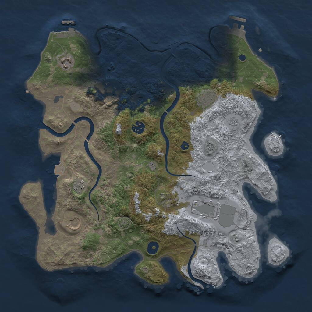 Rust Map: Procedural Map, Size: 3750, Seed: 546382, 14 Monuments
