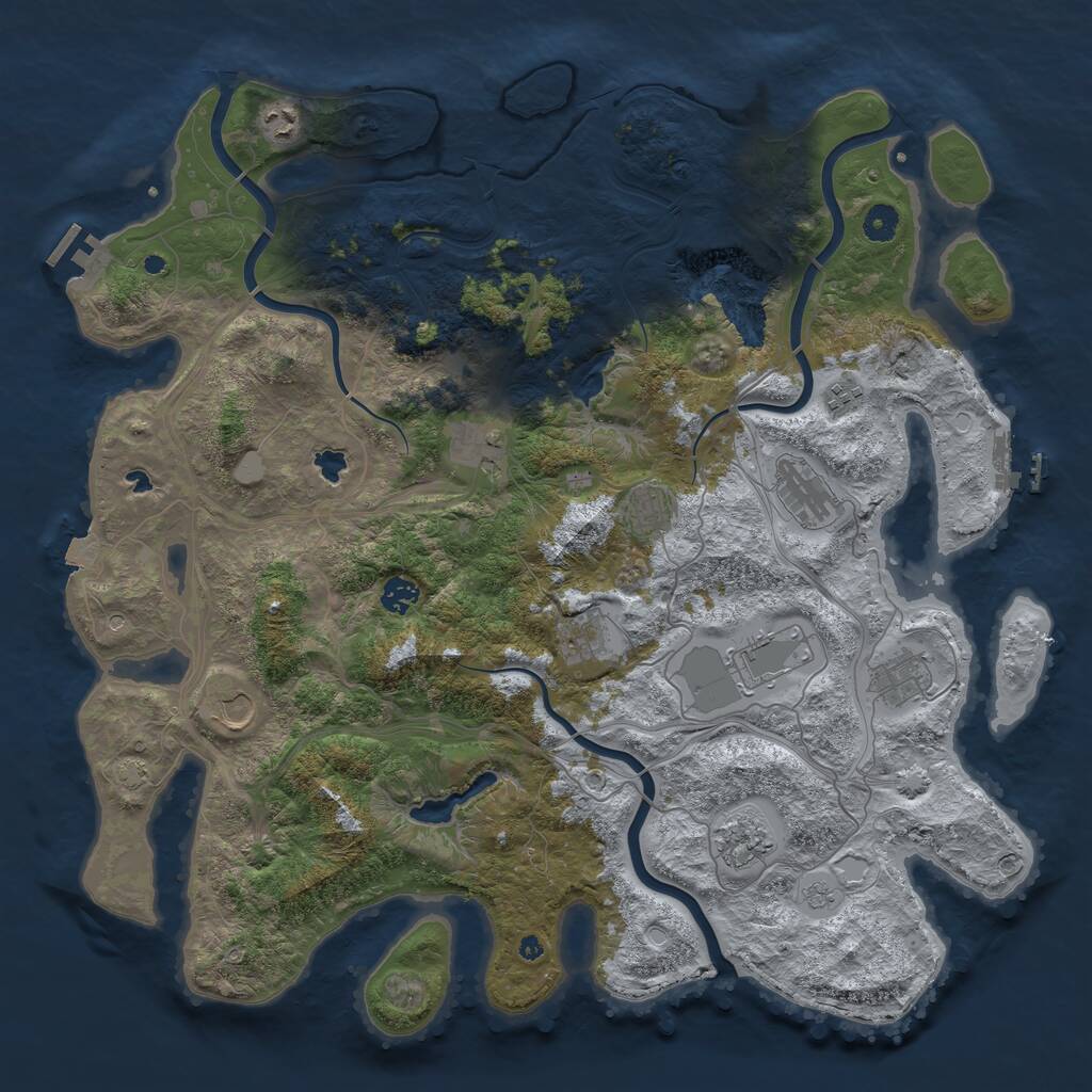Rust Map: Procedural Map, Size: 4500, Seed: 8934658, 17 Monuments