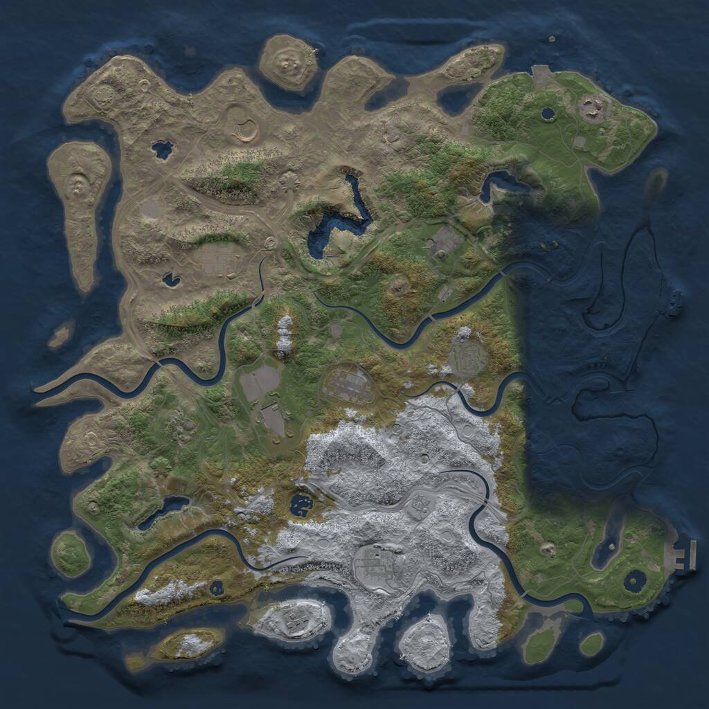 Rust Map: Procedural Map, Size: 4750, Seed: 870778, 17 Monuments