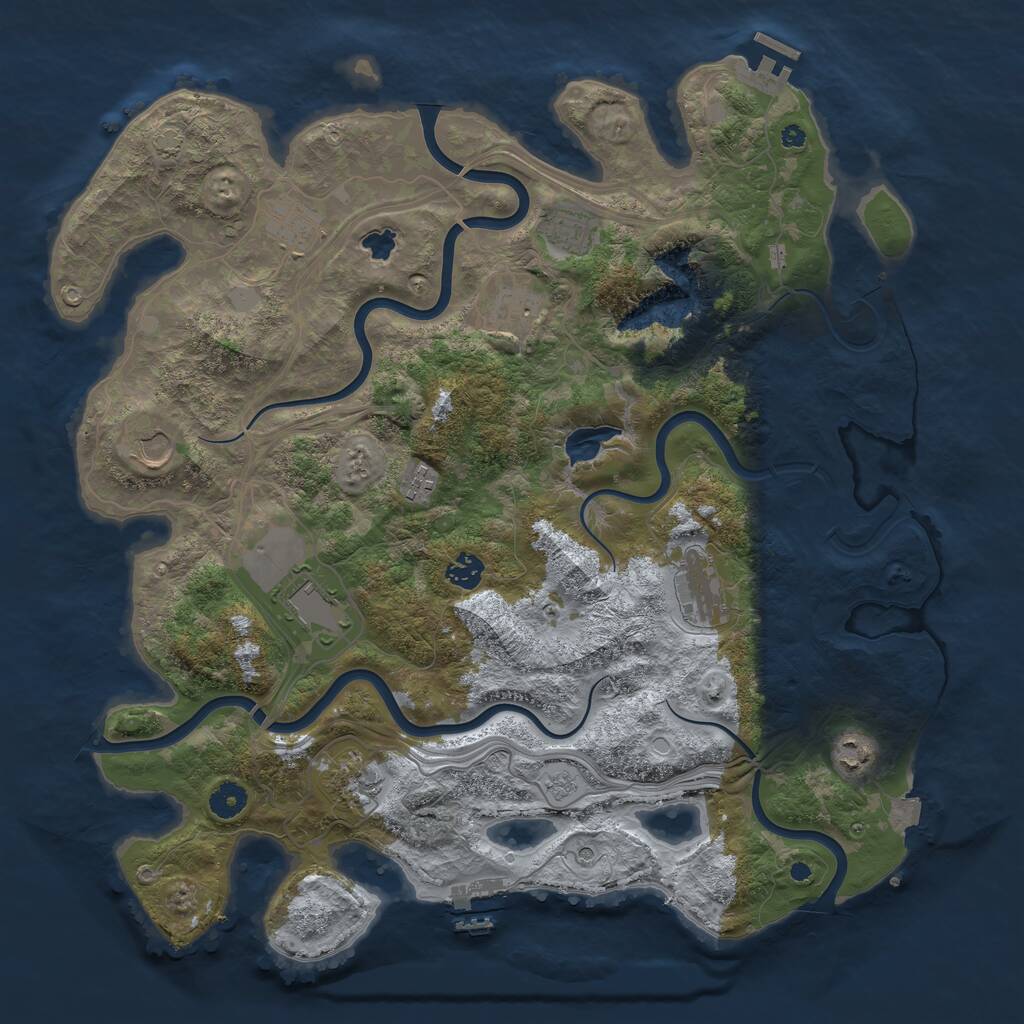 Rust Map: Procedural Map, Size: 4250, Seed: 419067, 16 Monuments