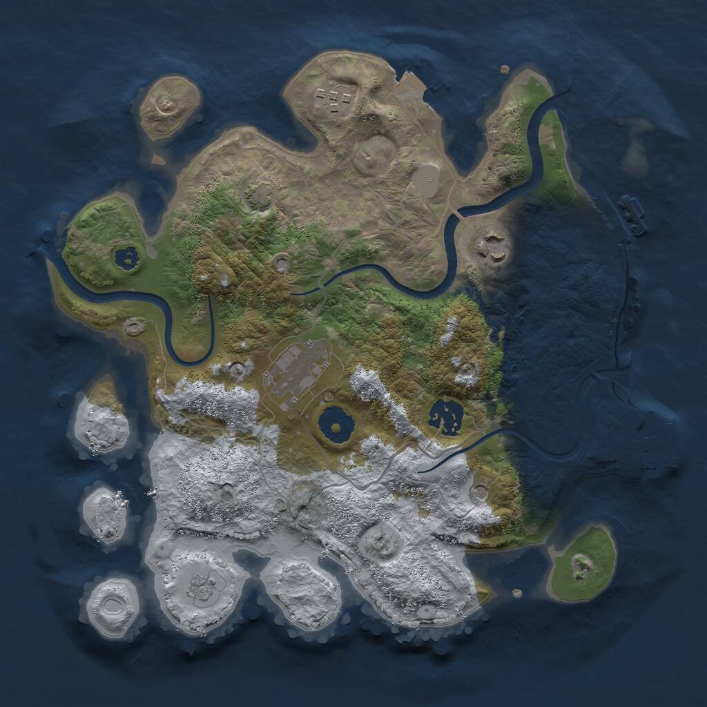 Rust Map: Procedural Map, Size: 3000, Seed: 861542001, 10 Monuments