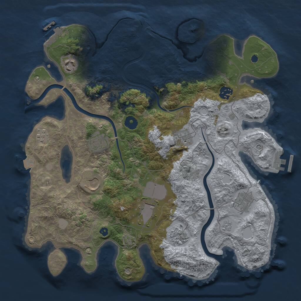 Rust Map: Procedural Map, Size: 3500, Seed: 212788, 15 Monuments