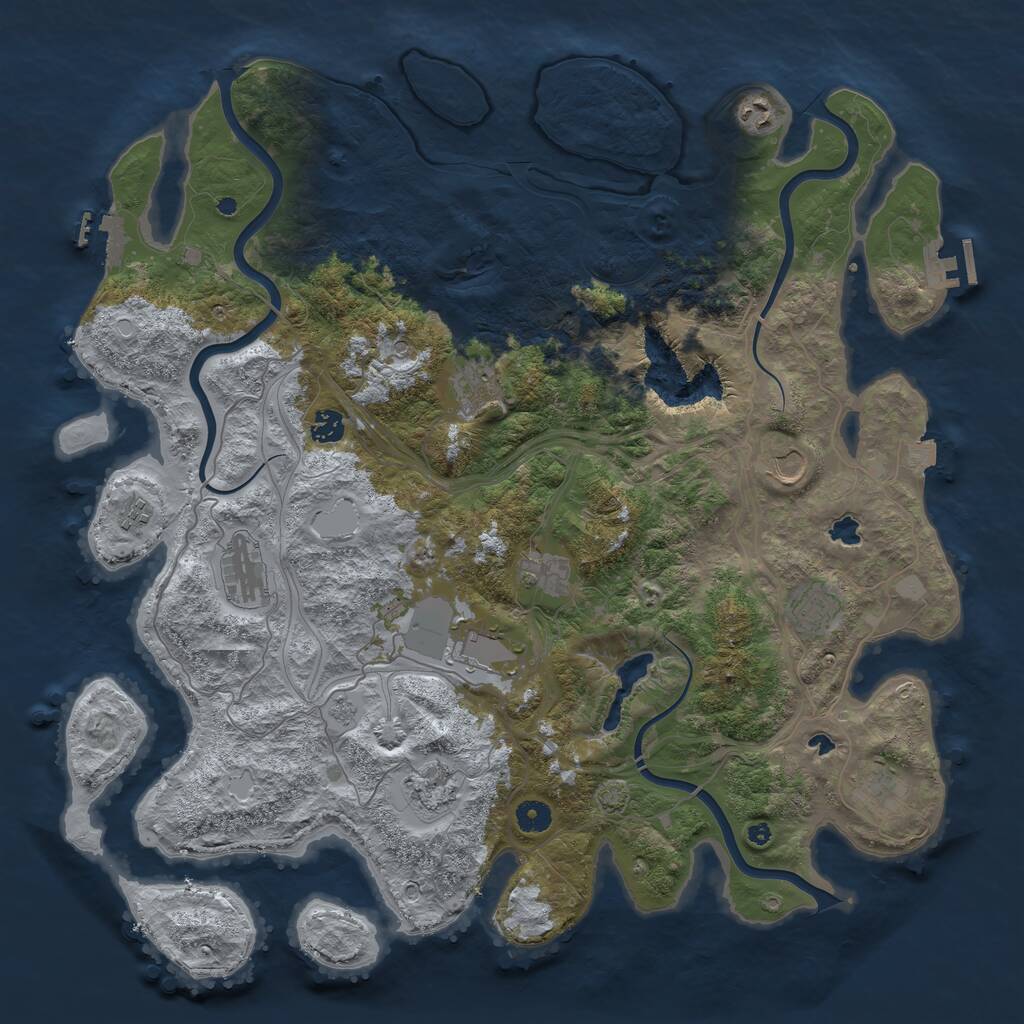 Rust Map: Procedural Map, Size: 4500, Seed: 136305259, 17 Monuments