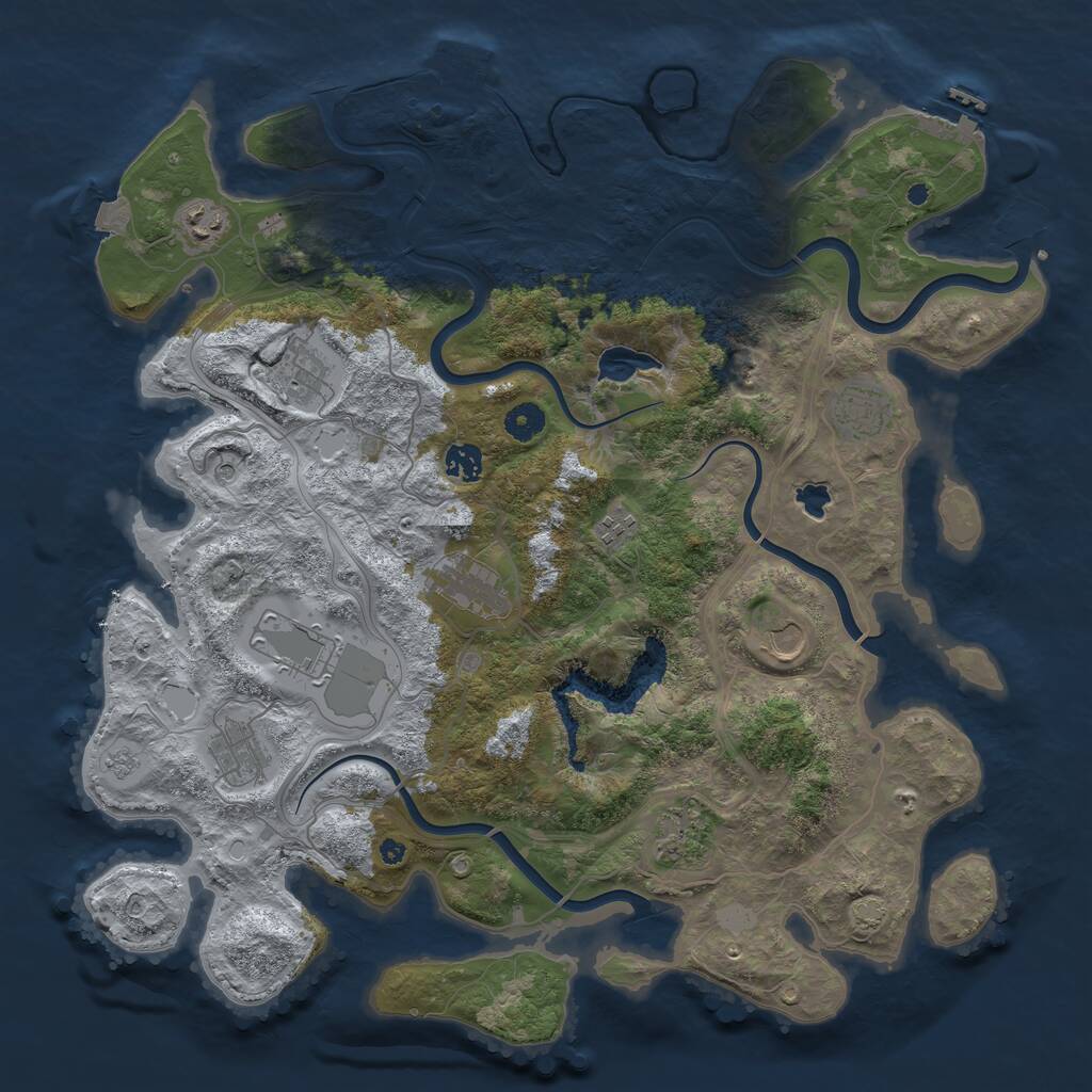 Rust Map: Procedural Map, Size: 4250, Seed: 228318, 16 Monuments