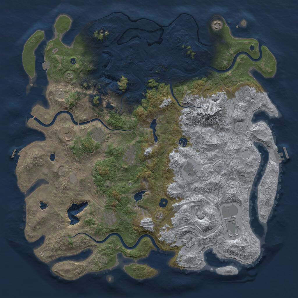 Rust Map: Procedural Map, Size: 5000, Seed: 50579, 17 Monuments