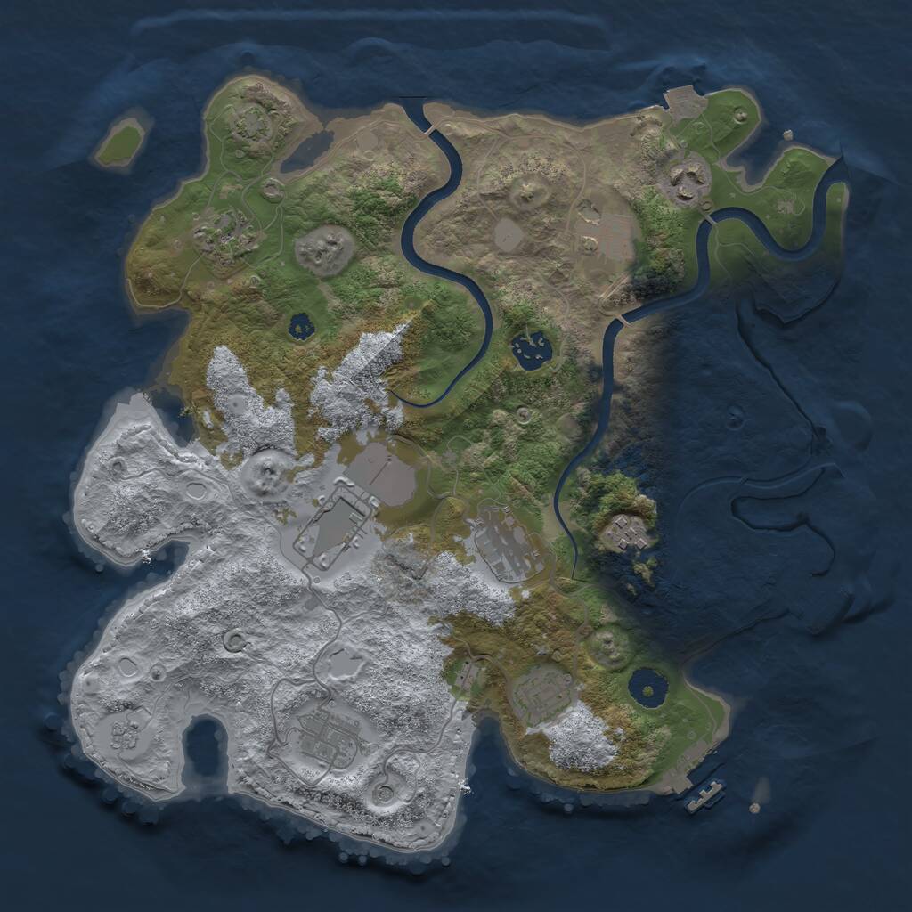 Rust Map: Procedural Map, Size: 3500, Seed: 212183, 15 Monuments