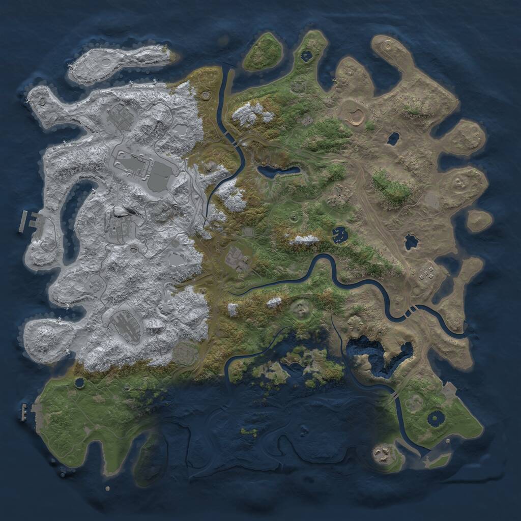 Rust Map: Procedural Map, Size: 4750, Seed: 598579, 17 Monuments
