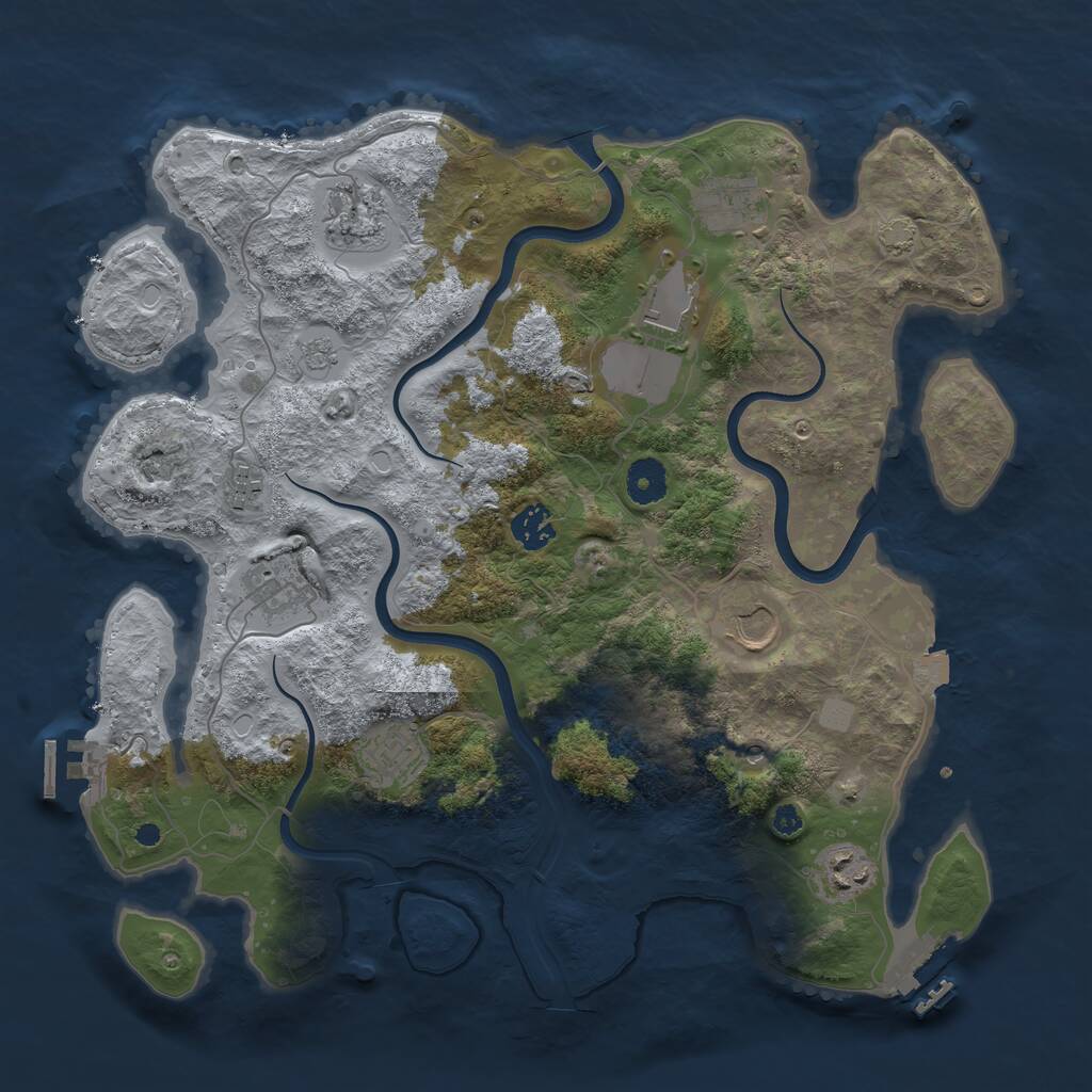 Rust Map: Procedural Map, Size: 3750, Seed: 501748, 15 Monuments