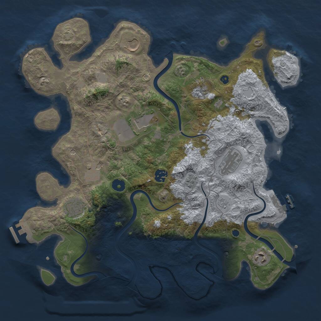 Rust Map: Procedural Map, Size: 3750, Seed: 317412, 15 Monuments