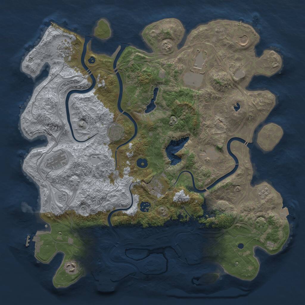 Rust Map: Procedural Map, Size: 4250, Seed: 880659, 16 Monuments