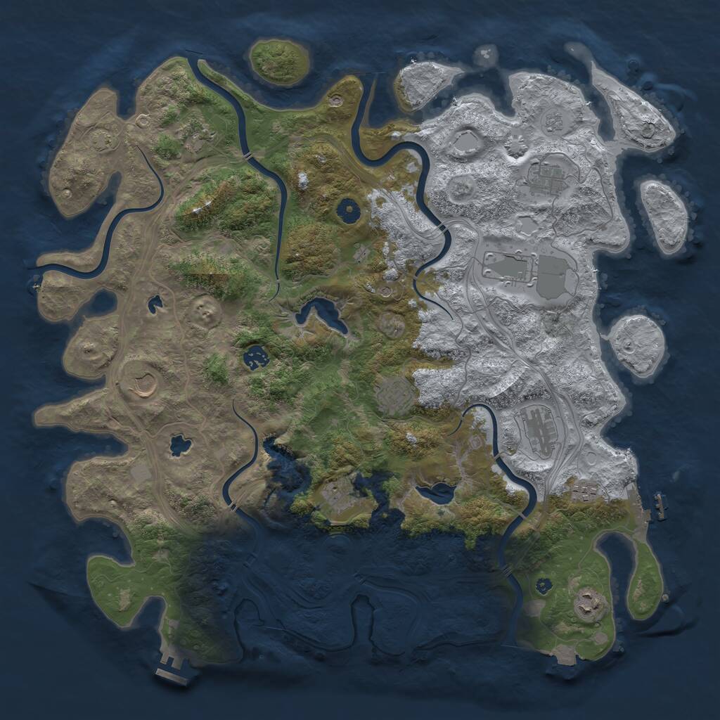 Rust Map: Procedural Map, Size: 4500, Seed: 1750843386, 16 Monuments