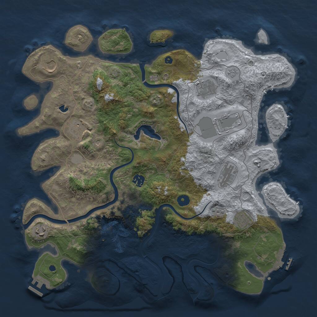 Rust Map: Procedural Map, Size: 4000, Seed: 890382, 15 Monuments