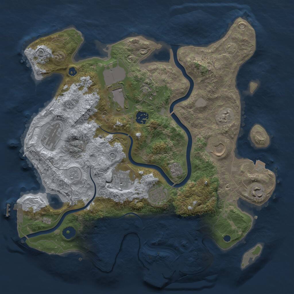 Rust Map: Procedural Map, Size: 3500, Seed: 178765, 15 Monuments