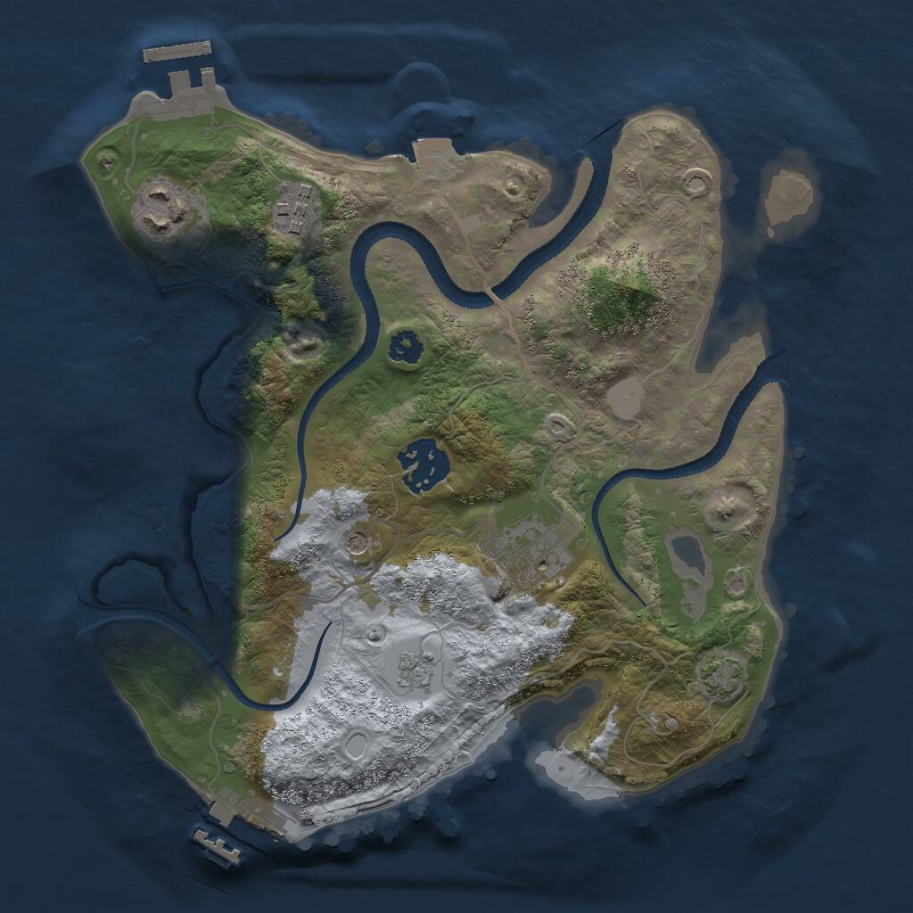 Rust Map: Procedural Map, Size: 2700, Seed: 1237601743, 10 Monuments
