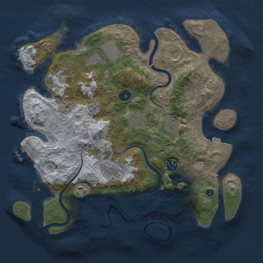 Rust Map: Procedural Map, Size: 3500, Seed: 550813, 15 Monuments