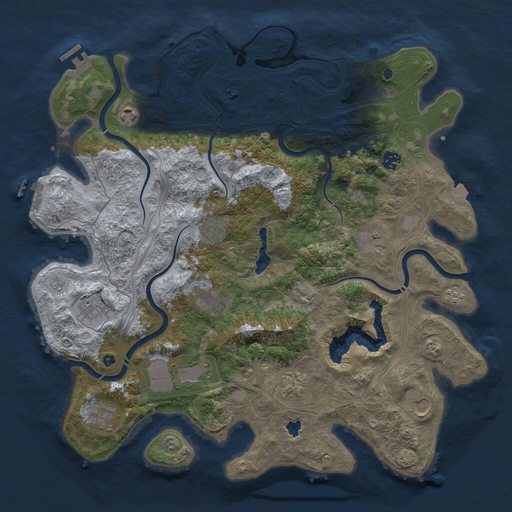 Rust Map: Procedural Map, Size: 4250, Seed: 527805, 17 Monuments