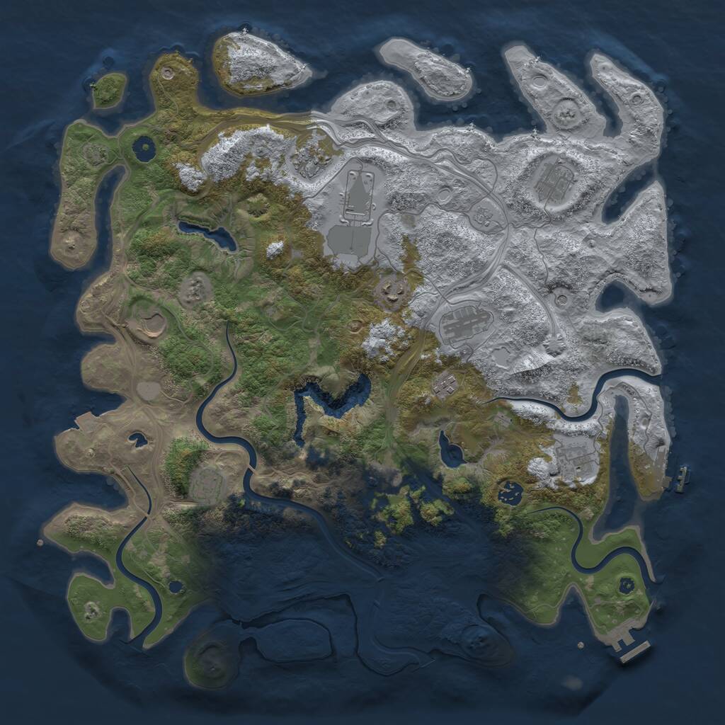 Rust Map: Procedural Map, Size: 4500, Seed: 446076, 17 Monuments