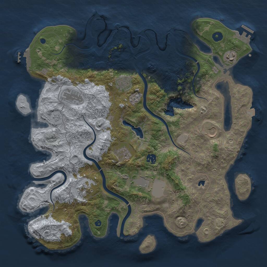 Rust Map: Procedural Map, Size: 4000, Seed: 284650, 15 Monuments