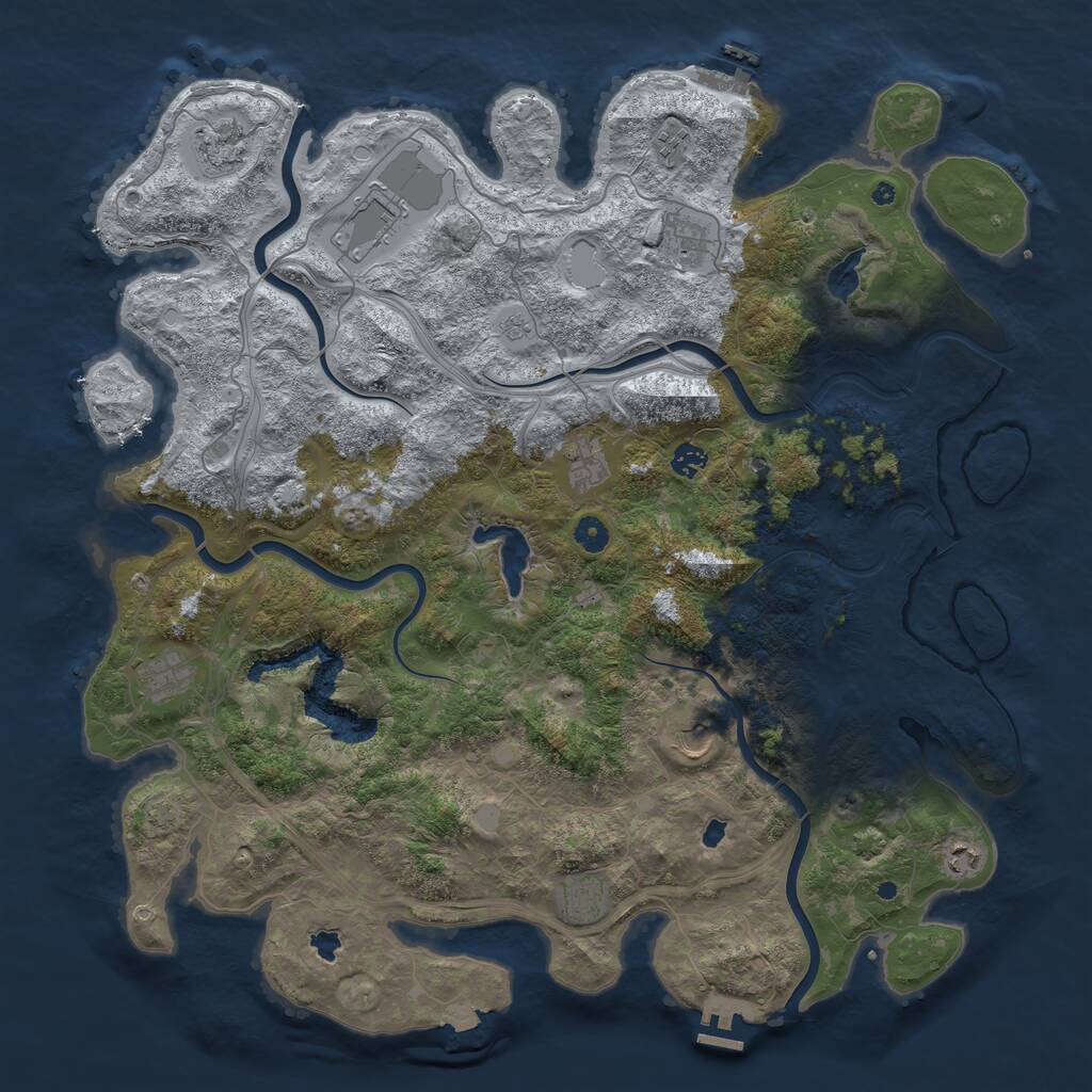 Rust Map: Procedural Map, Size: 4750, Seed: 854680, 16 Monuments