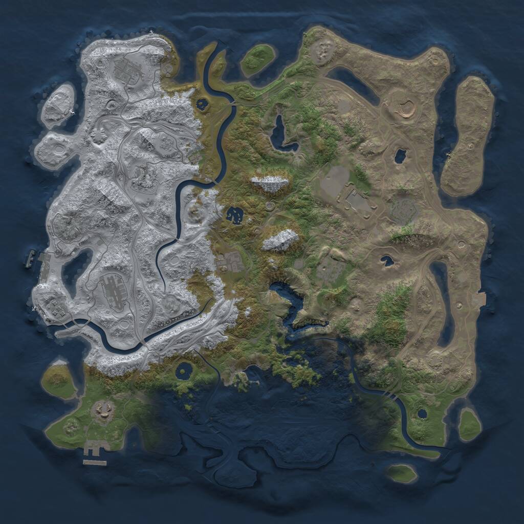 Rust Map: Procedural Map, Size: 4500, Seed: 83775, 17 Monuments