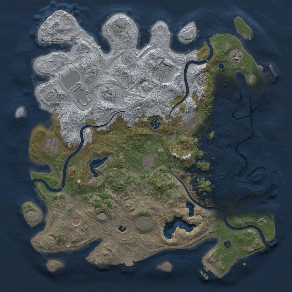 Rust Map: Procedural Map, Size: 4250, Seed: 903083, 17 Monuments