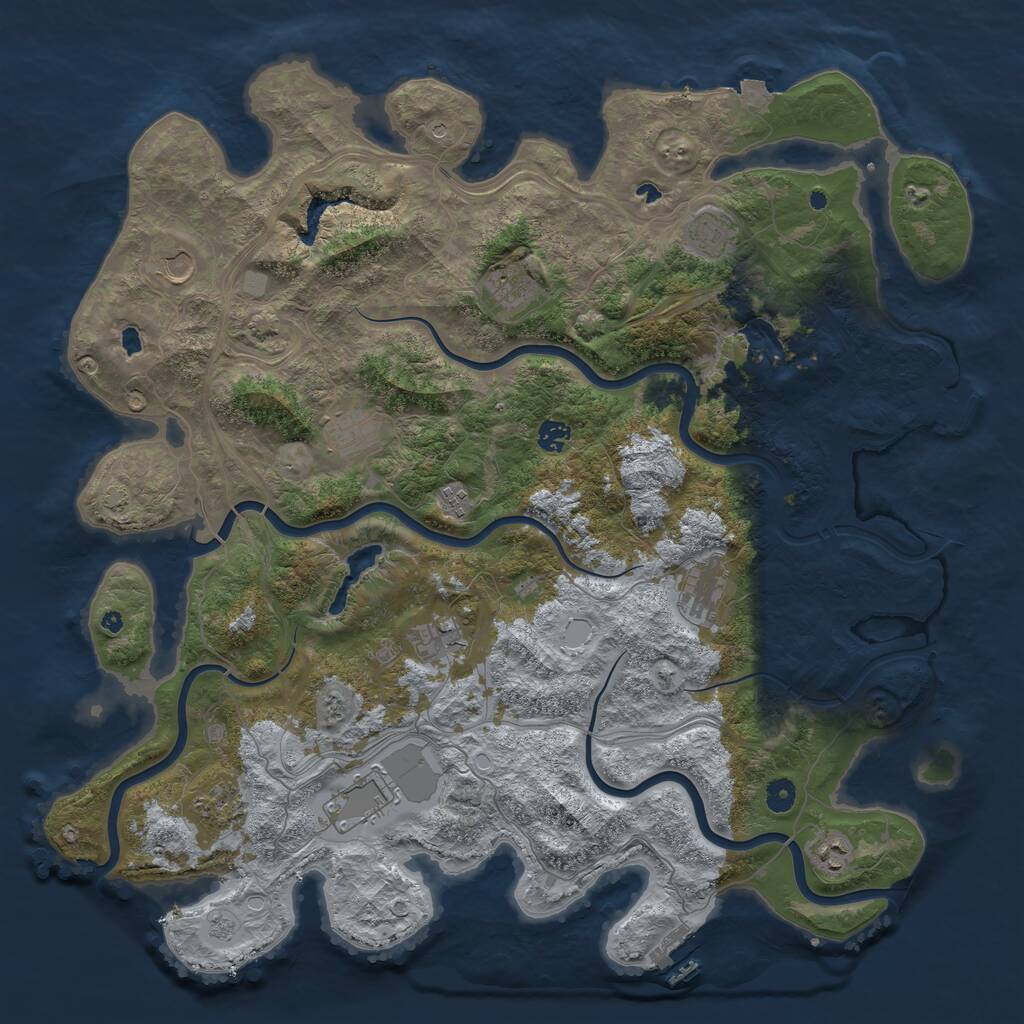 Rust Map: Procedural Map, Size: 4750, Seed: 398327, 17 Monuments