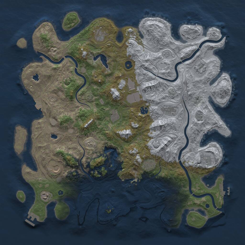 Rust Map: Procedural Map, Size: 4750, Seed: 1511393923, 17 Monuments
